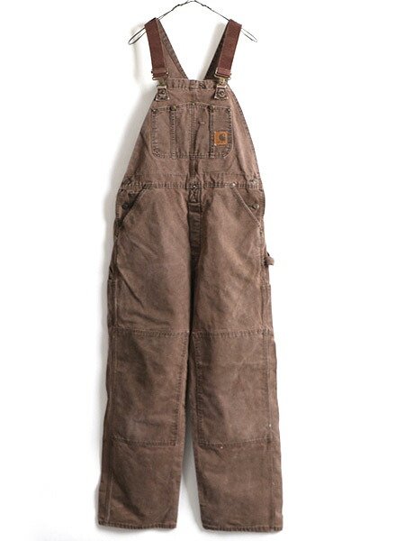 90s US古着 carhartt 中綿サロペット ダブルニー 32インチ 茶 【公式通販】