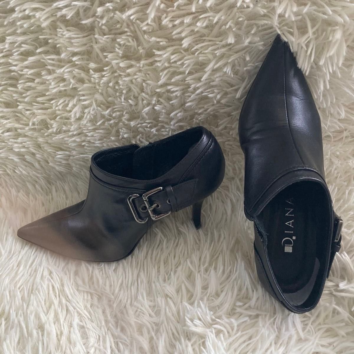 美品 DIANA ダイアナ ショートブーツ ブーティ 23 5cm ヒール8cm