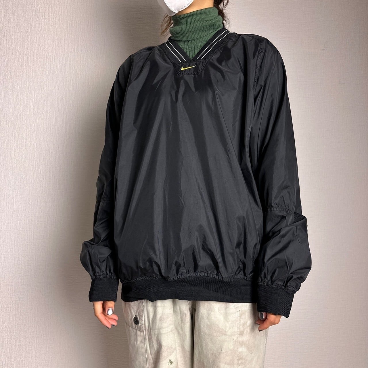 1【希少XXL】ナイキ☆銀タグ Vネック ナイロン プルオーバー☆7419 1【希少