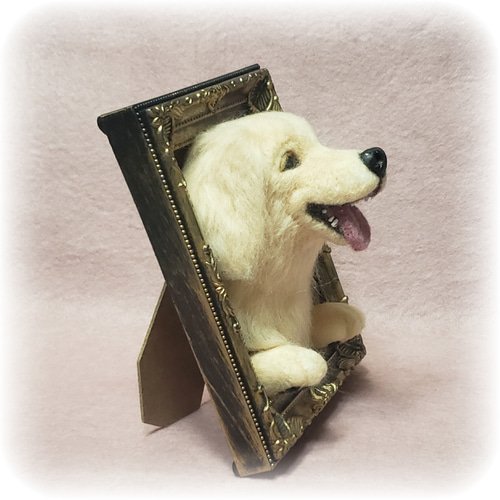 羊毛フェルト オーダー 「リアルで可愛いワンちゃん」額飾り うちの子