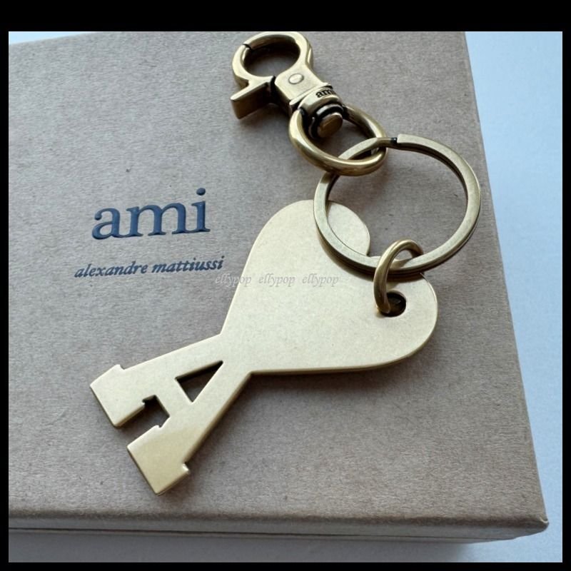 AMI PARIS アミパリス ハートロゴ キーリング ゴールド (AMI PARIS