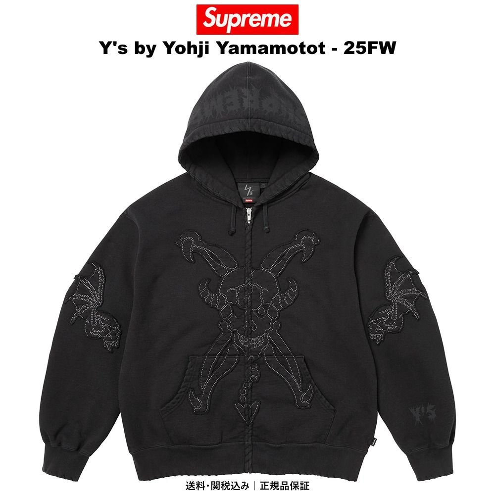 Supreme x Y's by Yohji Yamamoto】Zip Up Hoodie Black -25FW