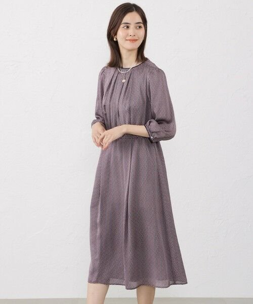 セール】 フルールドットプリント ワンピース （ロング・マキシ丈
