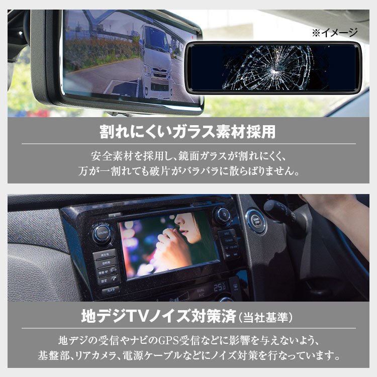 純正交換タイプIPS液晶デジタルインナーミラー MDR-A001A/MDR-A001B