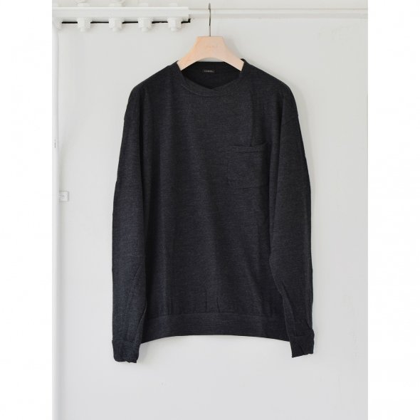 COMOLI / コモリ | ウール天竺 長袖クルー - Charcoal | 通販 - 正規