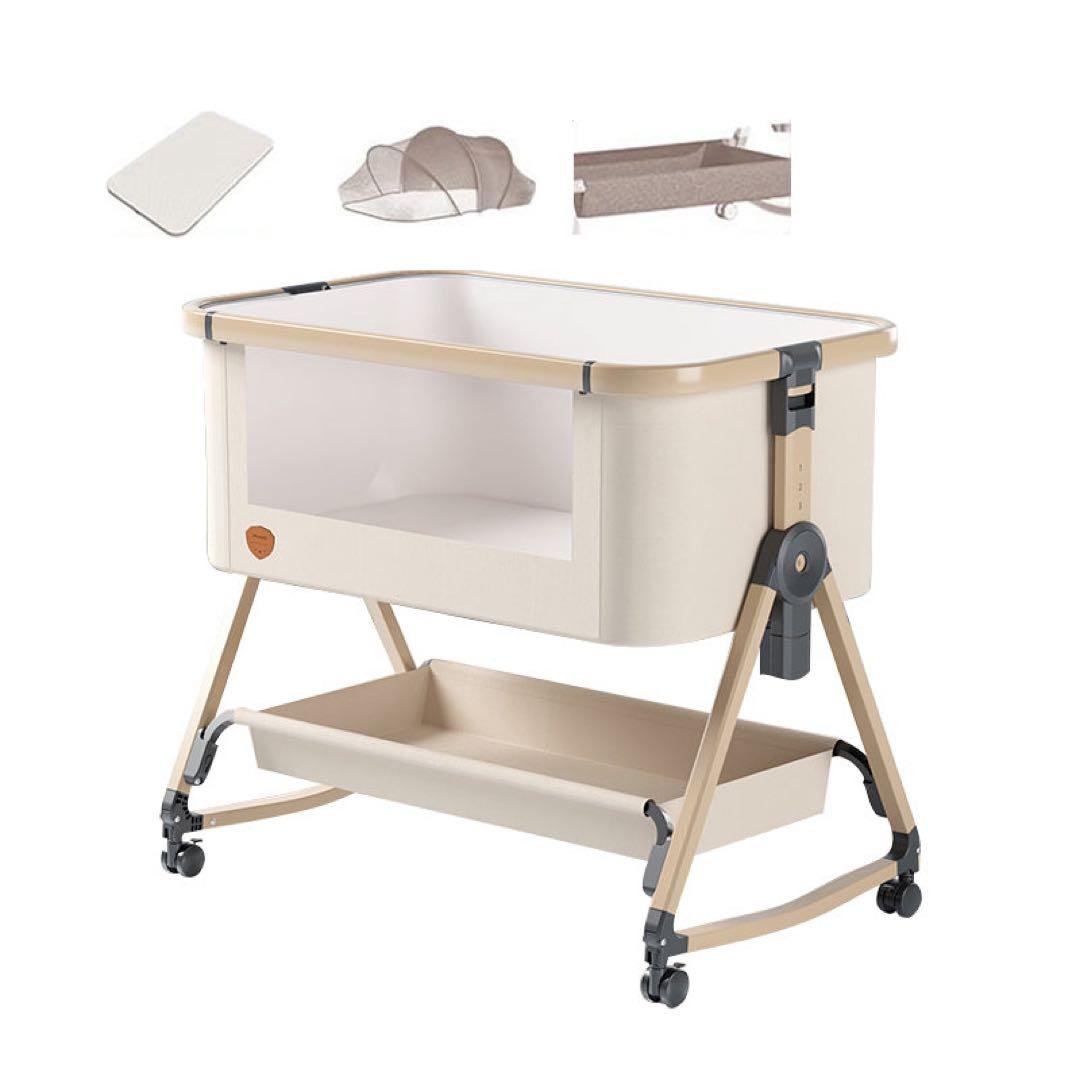 ベビーベッド 添い寝ベッド 折りたたみ HZDMJ ベージュ HZDMJ ベビーベッド 2024年モデル ベージュ 2024年版 HZDMJベージュ