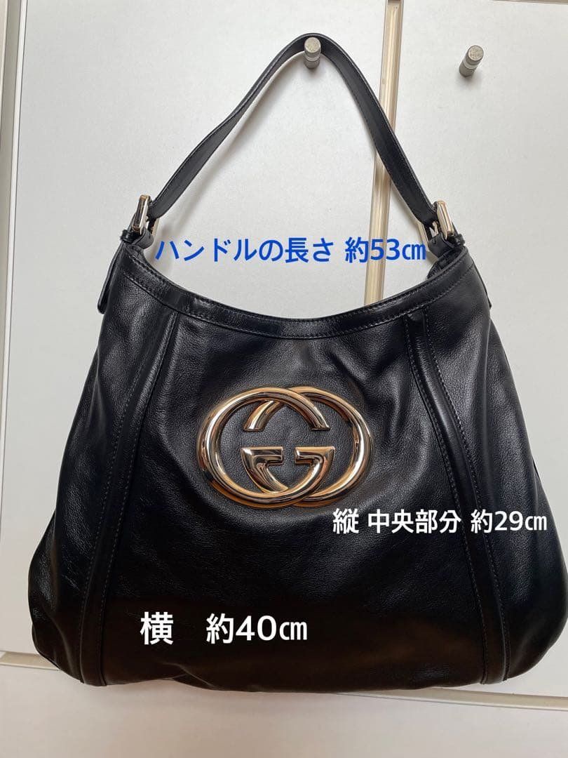 Gucci 本革ブラック ショルダーバッグ GUCCI 257296 204046 / グッチ 牛革 ブラック 黒 ショルダーバッグ