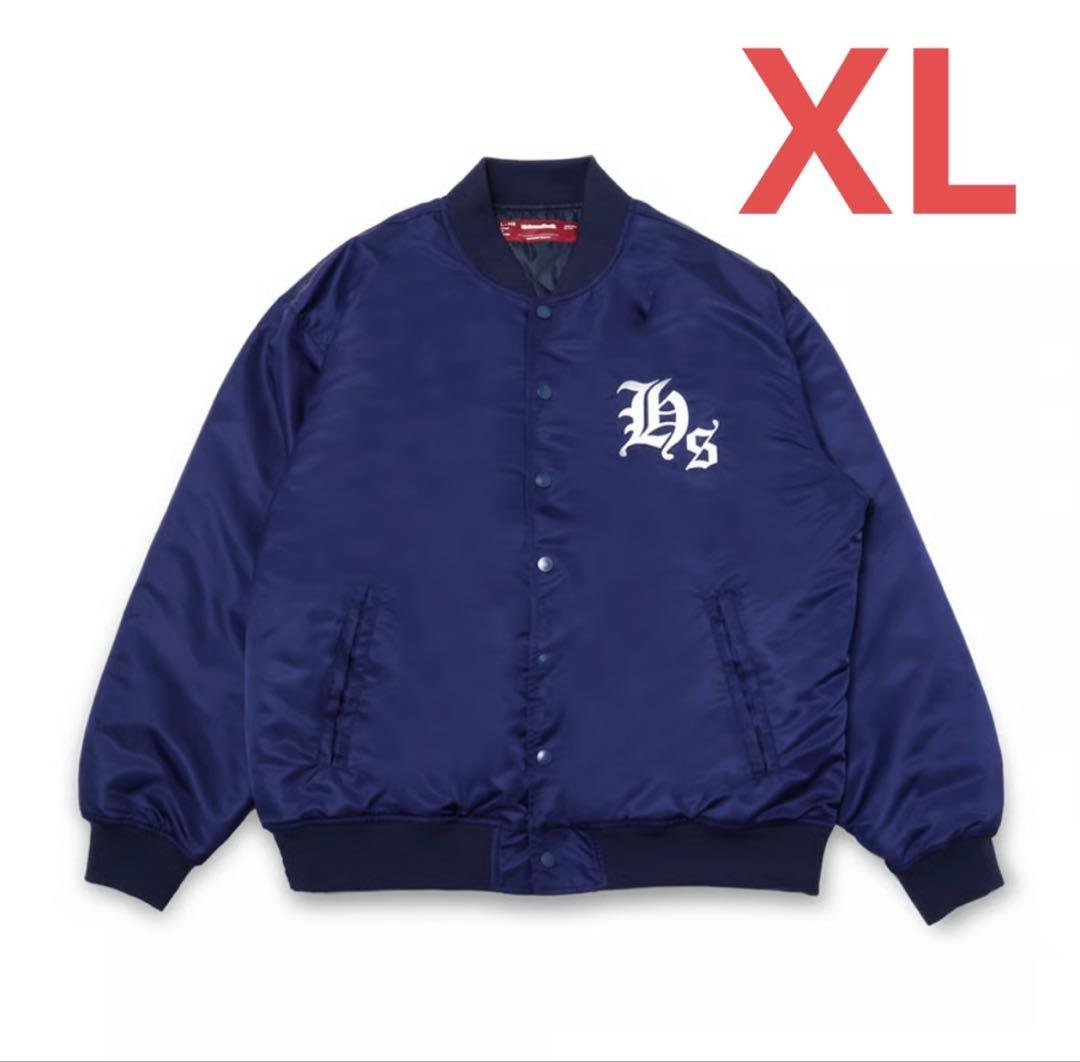 HIDEANDSEEK バーシティジャケット HJ-110224 HideandSeek - Nylon Varsity Jacket(24aw) - BLK / ナイロン バー