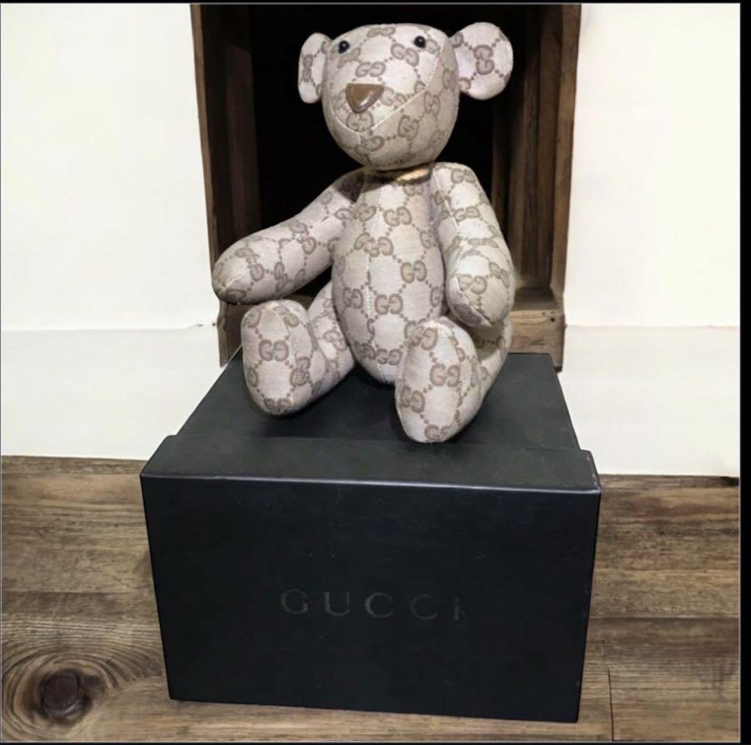 GUCCI グッチ GGキャンバス テディベア　ぬいぐるみ オールドグッチ GUCCI グッチ GGキャンバス テディベア ぬいぐるみ オールドグッチ